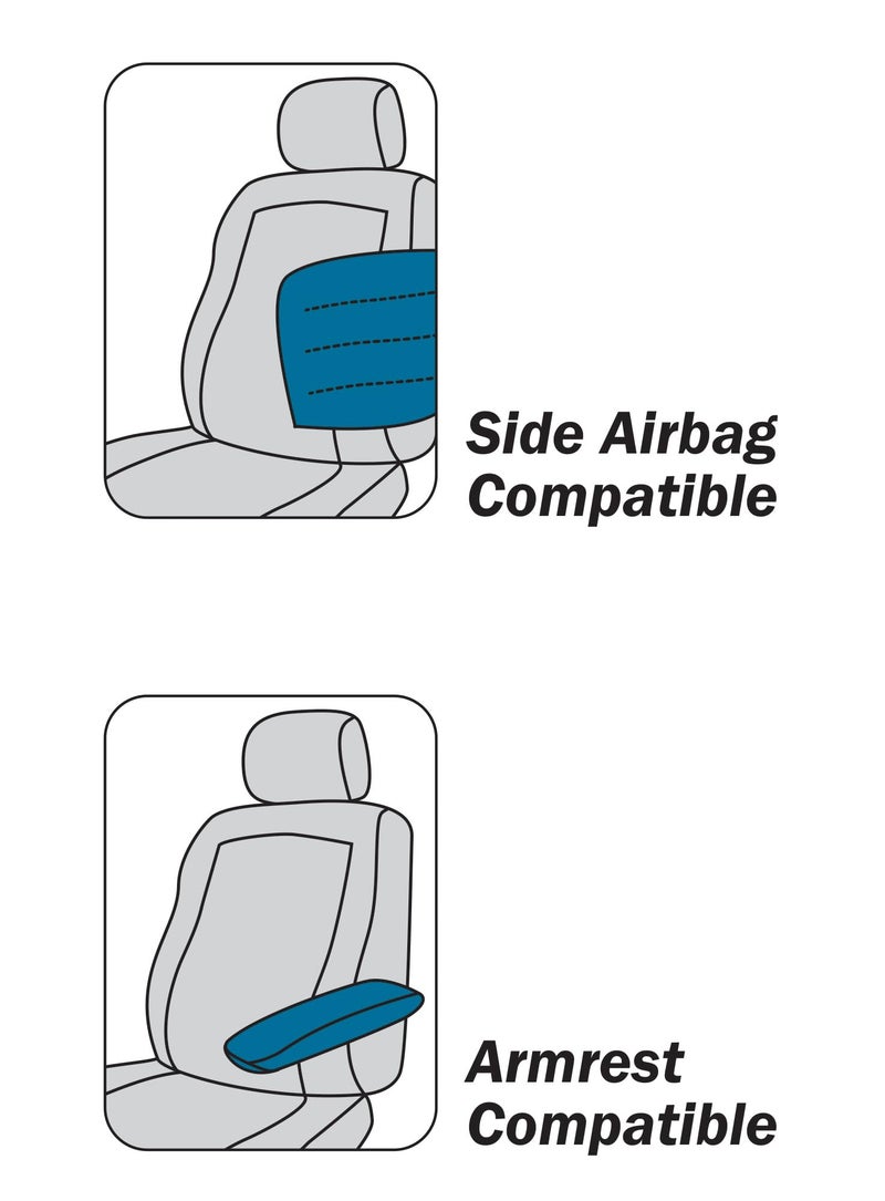 Eurow Universal Fit Wetsuit Vehicle Seat Covers, Water Repellent SCR Material, Protects Seats from Spills, Sweat & Wear, Cinch-Fit, Airbag Compatible, Front Pocket for Storage, 2-Pack - Image 5
